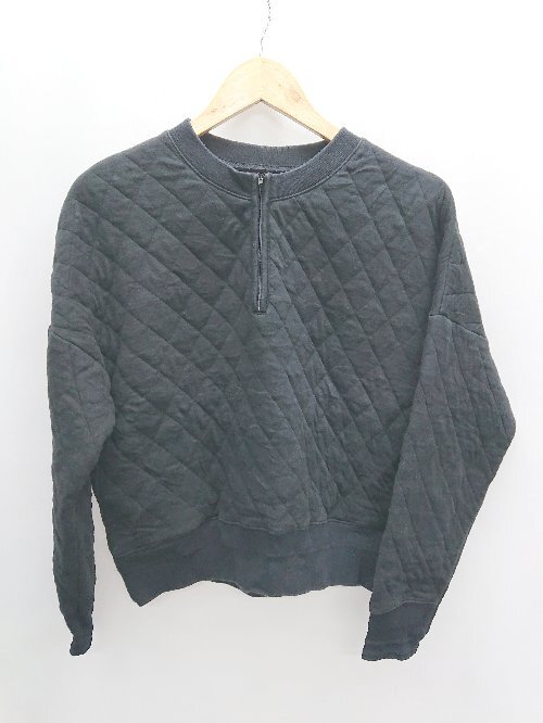 ◇ Θ BEAMS BOY ビームス ボーイ ハーフジップ 長袖 プルオーバー トレーナー 表記なし ブラック レディース P拍卖