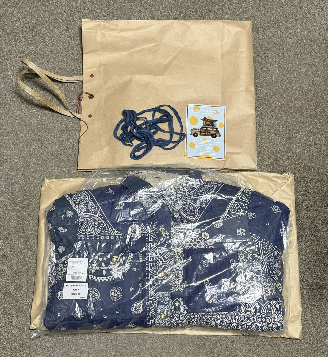 visvim KERCHIEF DOWN JKT Navy サイズ3 F.I.L. Indigo Camping Trailer 0218905013012 バンダナ ダウンジャケット拍卖