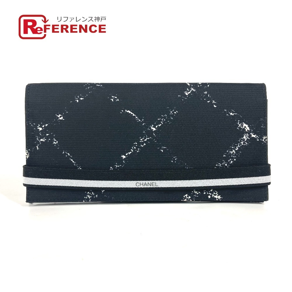 美品 CHANEL シャネル A14344 旧トラベルライン ロングウォレット 2つ折り 長財布 ブラック ユニセックス【中古】拍卖