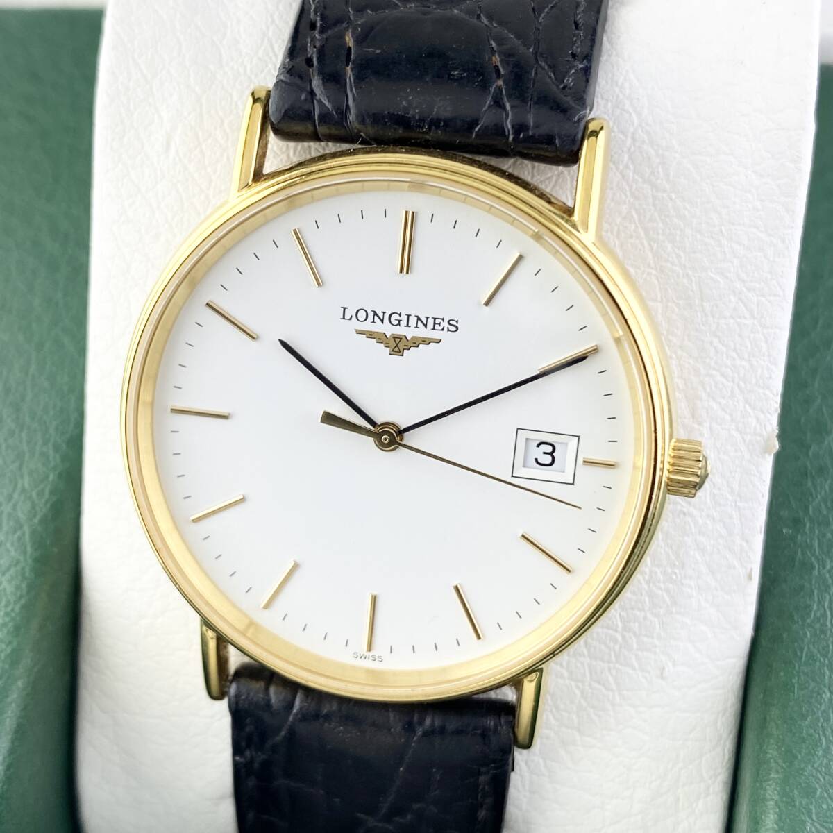【1円〜】LONGINES ロンジン 腕時計 メンズ L4.720.2 グランドクラシック ホワイト文字盤 ゴールド ラウンドフェイス デイト 可動品拍卖