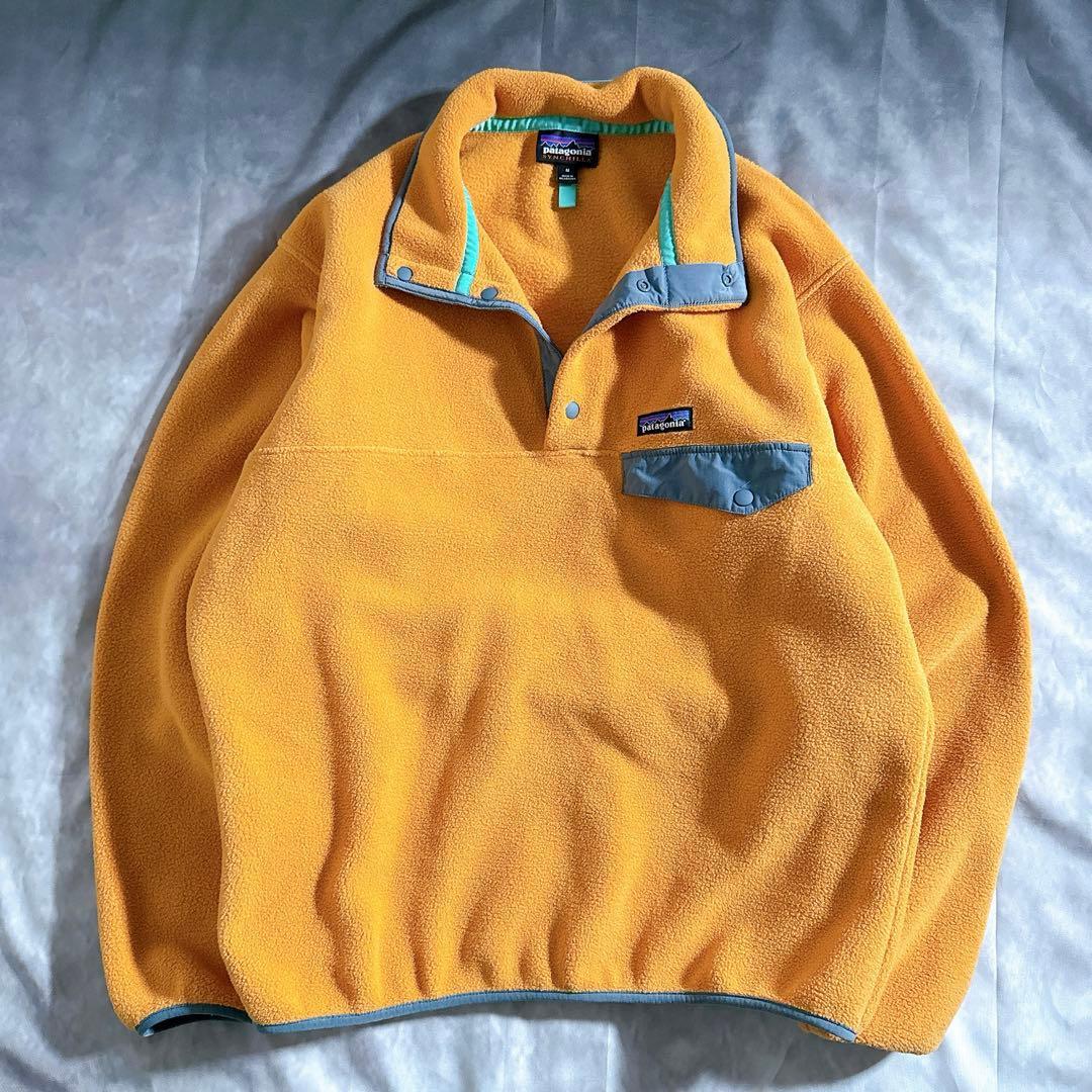 希少カラー Patagonia パタゴニア シンチラ スナップt フリース オレンジ Mサイズ アウトドア シンプル エコ リサイクル拍卖