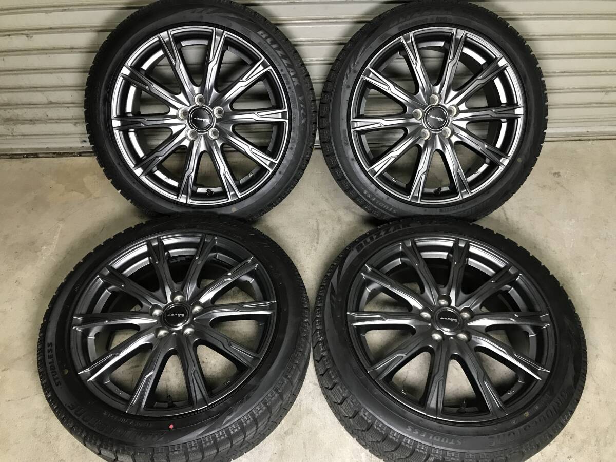 【215/45R17】バリ山ブリヂストン スタッドレスタイヤ【17×7J+53 PCD100 5H】AZANEアルミホイール 4本 50/30プリウス,カローラツーリング拍卖