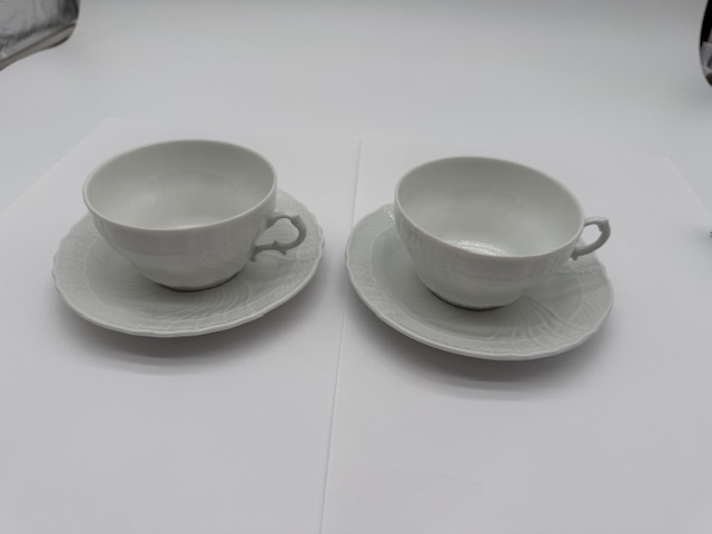 Richard Ginor / リチャードジノリ ベッキオホワイト カップ&ソーサー ティーカップ 2客 拍卖