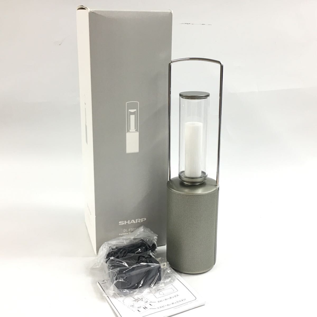 ★F08848【ほぼ未使用品】SHARP シャープ/ポータブルスピーカーランタン/DL-FS01L-S/22年製/箱付/通電・動作OK拍卖