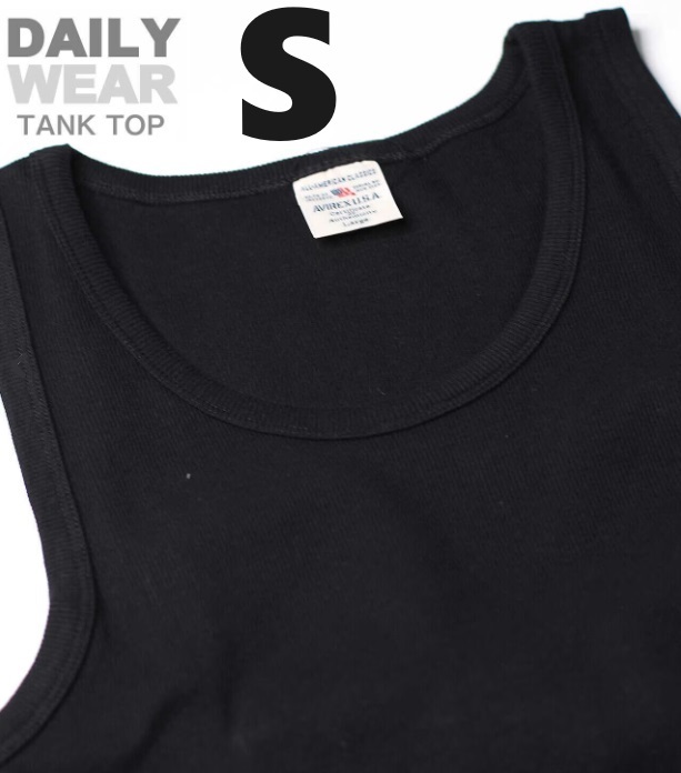 AVIREX アヴィレックス RIB TANK TOP ブラック Sサイズ / DAILY リブ タンクトップ / デイリーウェア 新品 アビレックス 黒 BLACK拍卖