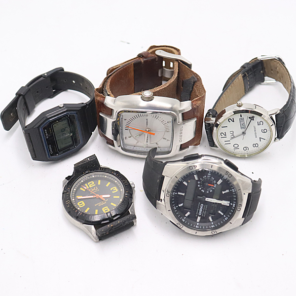 1円 正規まとめ 5点 カシオ/ディーゼル/Q&Q等 腕時計 メンズまとめ 5点まとめて 大量セット 2000000 NSK MTY拍卖