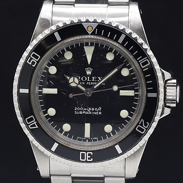 1円 稼働 良品 ロレックス サブマリーナー 5513 5473678 ブラック文字盤 AT/自動巻 メンズ腕時計 0387750 11SGT ABC IGR拍卖