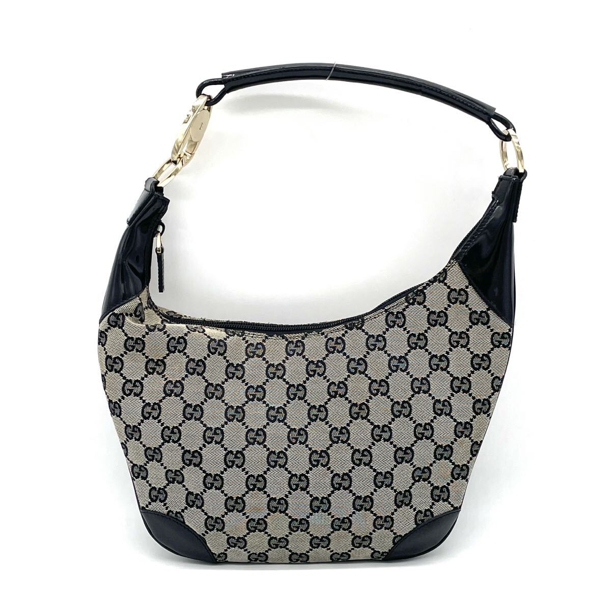 1円 良品 GUCCI グッチ GGキャンバス レザー ショルダーバッグ ワンショルダー ホーボー 001 4158拍卖