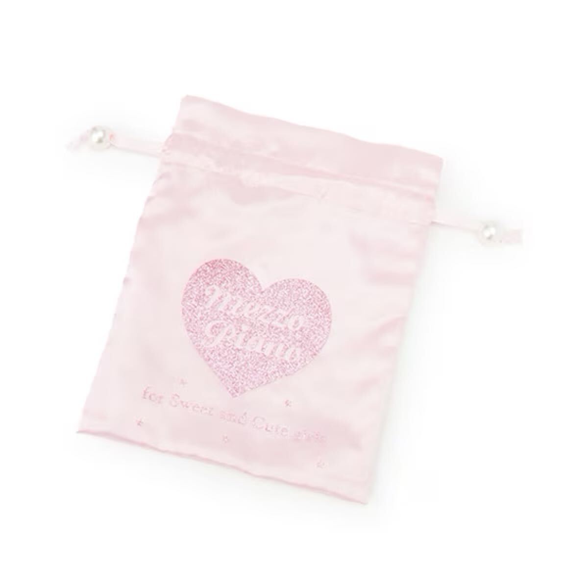 メゾピアノ新品新作タグ付き25thanniversary キラキラハートロゴ巾着拍卖