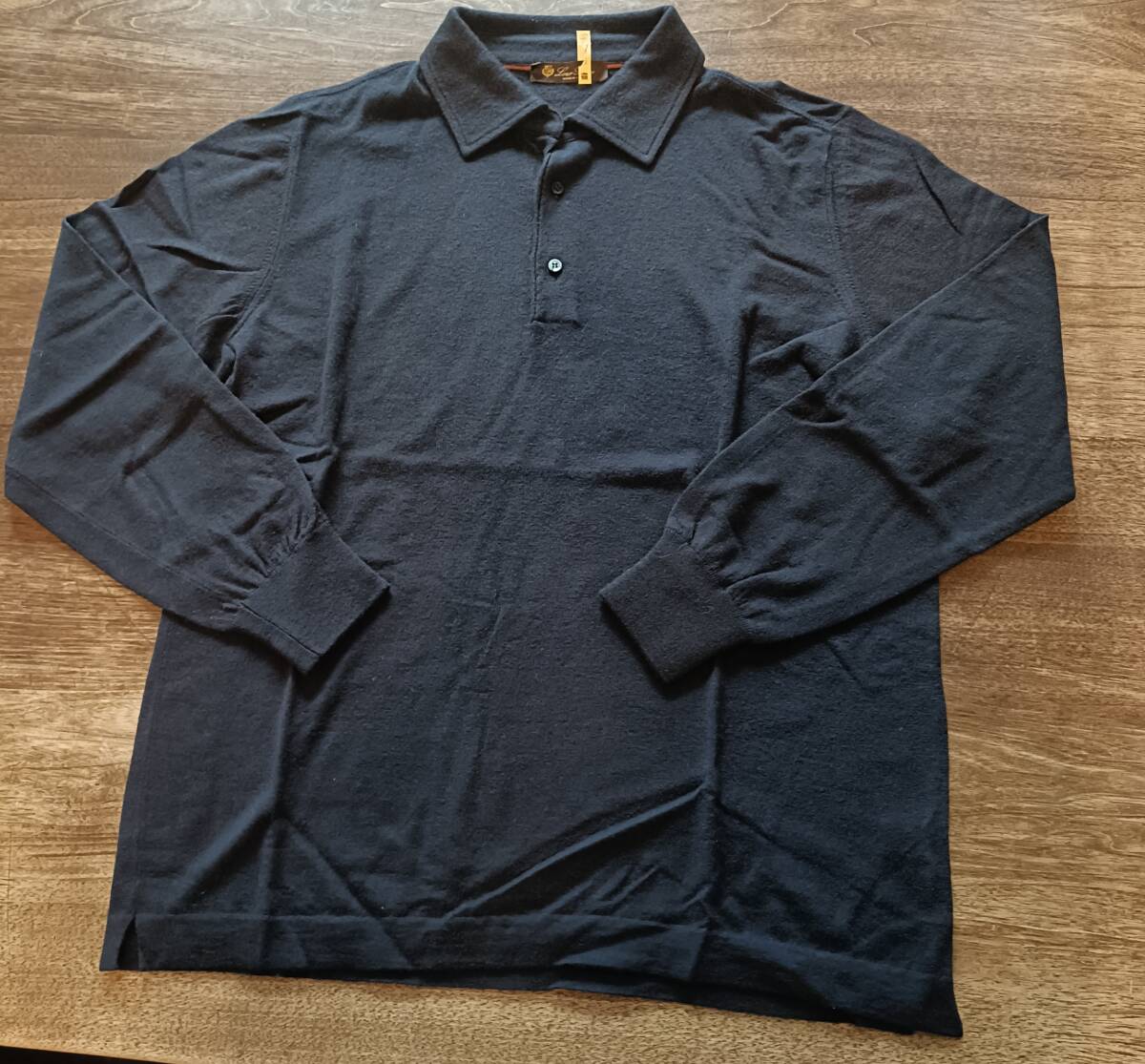 ロロ・ピアーナ カシミヤ100% 長袖ポロシャツ形状 サイズ52拍卖