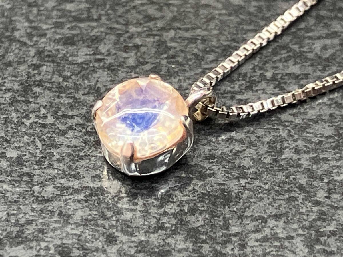 K18WG ホワイトゴールド 天然フェルスパー 40cm 総重量1.0g ネックレス アクセサリー ソーティング付き拍卖