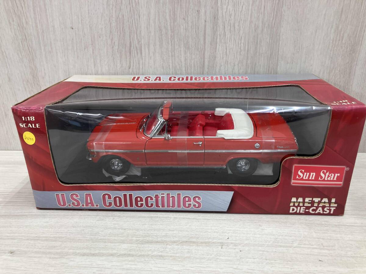 SunStar 1963 CHEVROLET NOVA OPEN CONVERTIBLE RiversideRed #3971 1:18拍卖
