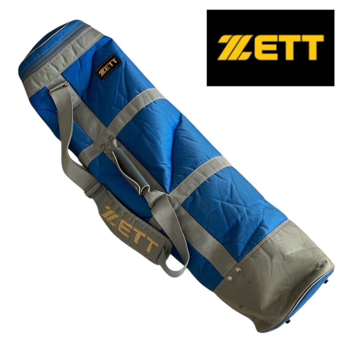 TA■ ZETT ゼット バットケース 中日ドラゴンズ 刺繍入り 青 ブルー スポーツ 野球 バット入れ ボストンバッグ 大容量 大型 野球バッグ拍卖