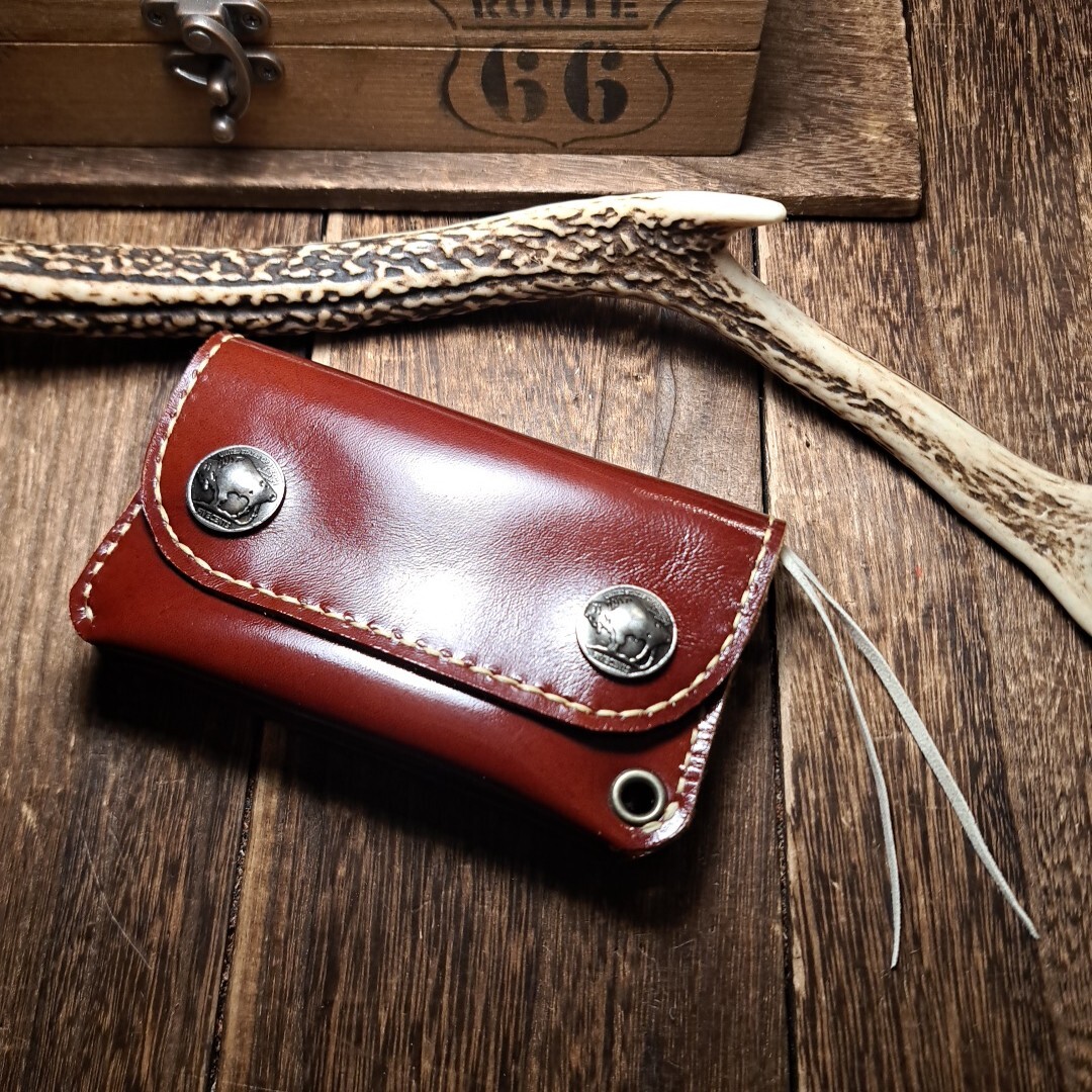 【革族工房】エイジングを楽しむ◆トラッカーウォレット◆バイカー―Style.◆ショート財布◆handmade◆本革◆拍卖