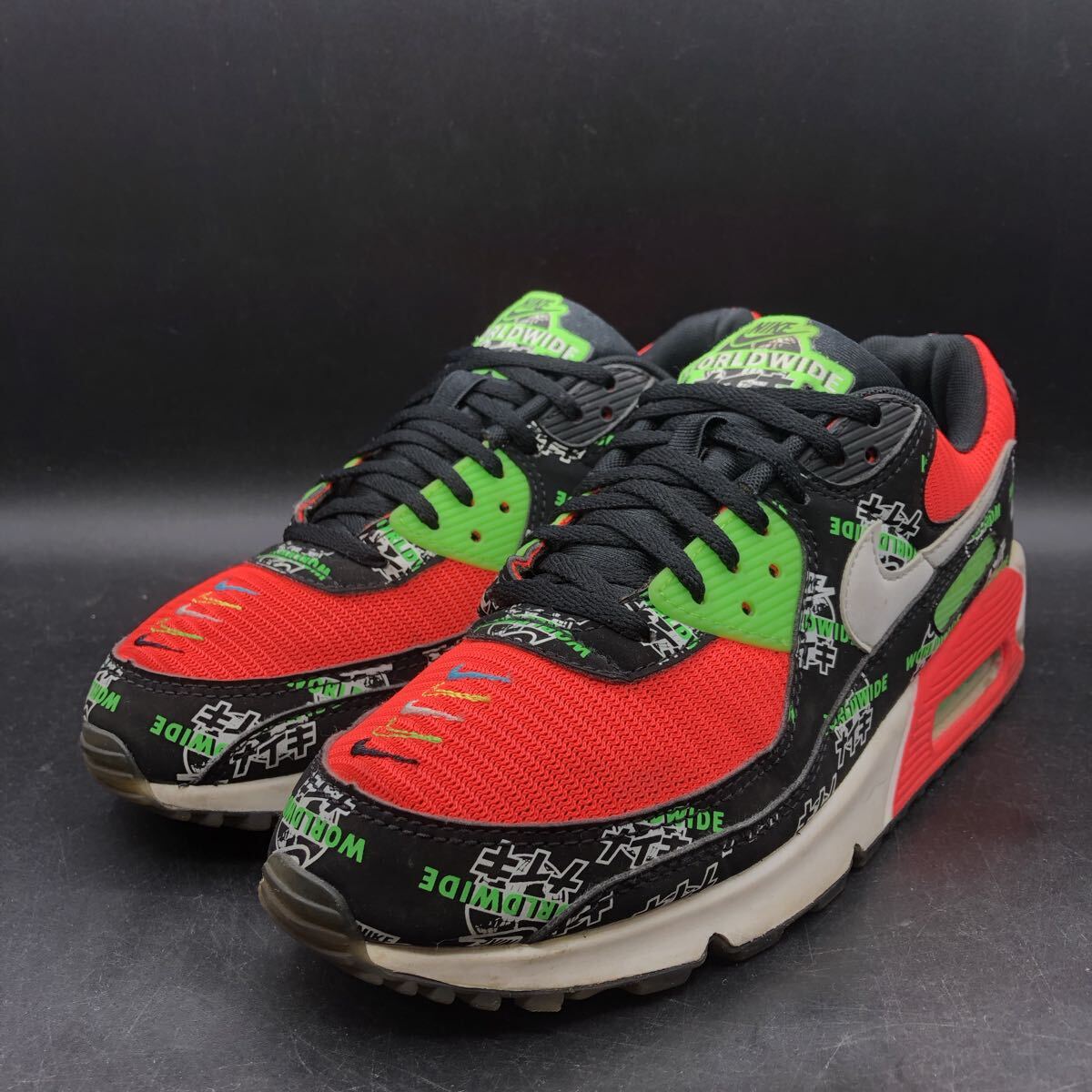 12M4907 NIKE ナイキ AIR MAX 90 SE エアマックスWorldwide Katakana Logo レディース 規格 26.5cm メンズ 25.5cm相当 ブラック DA1342-013拍卖