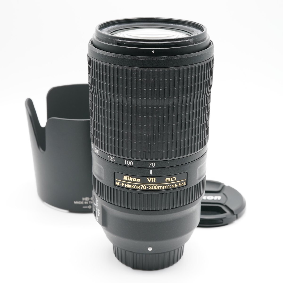 ほぼ新品 Nikon ニコン AF-P NIKKOR 70-300mm f/4.5-5.6E ED VR あると嬉しい純正フード付!拍卖