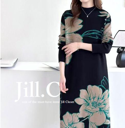 新品【送料185円】伸縮◎ハイセンスな装い♪リブ×スムース ハイゲージニット*プルオーバー*チュニック*ワンピース7757.BLACK拍卖