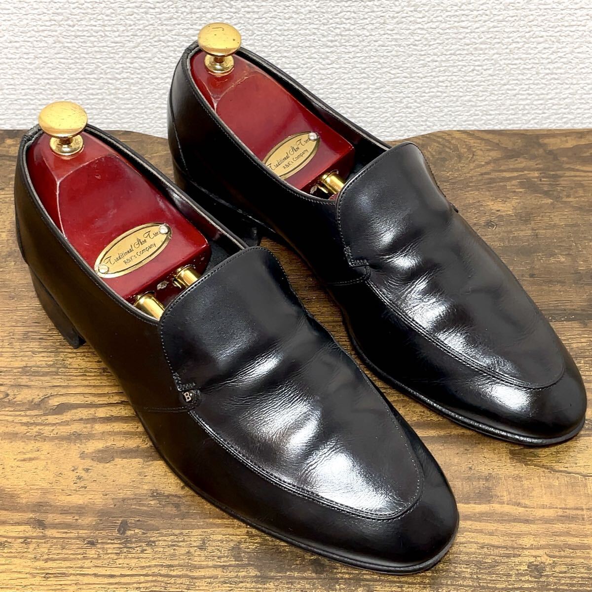 BALLY バリー レザーローファー Bチャーム ブラック 6.5E ビジネス カジュアルシューズ メンズ 革靴拍卖