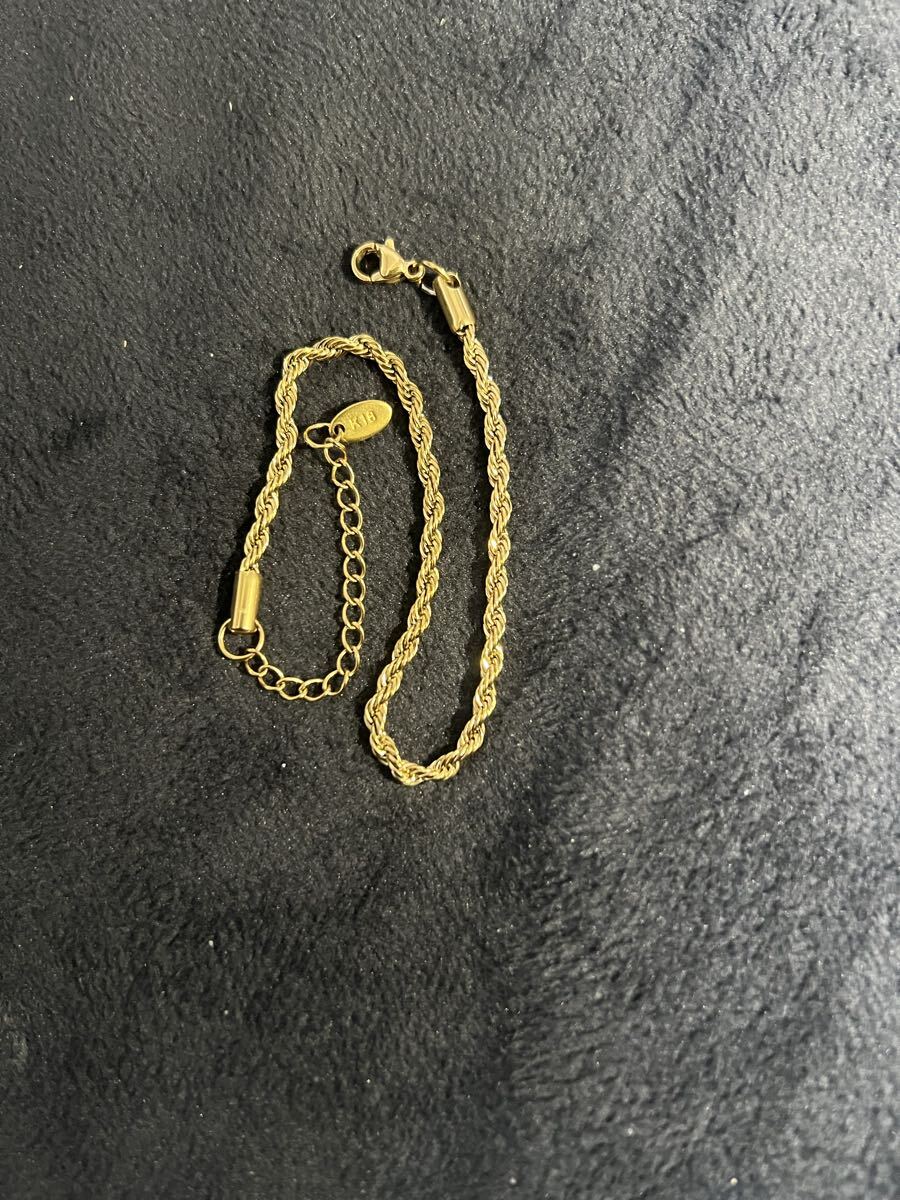 1円スタート 遺品整理 ゴールド K18 ヴィンテージ 金 18金 アクセサリー ゴールドブレスレット 刻印有 約5g 素材不明 イミテーション拍卖