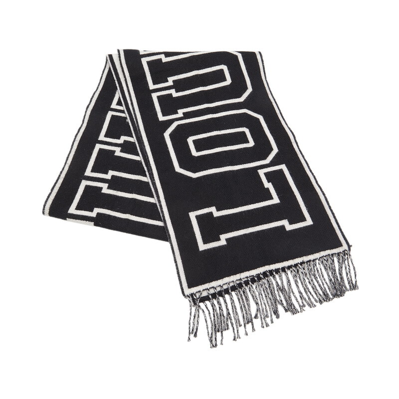 ルイ ヴィトン エシャルプ シティールイ マフラー M71317 ブラック ホワイト ウール カシミヤ メンズ LOUIS VUITTON 【中古】拍卖