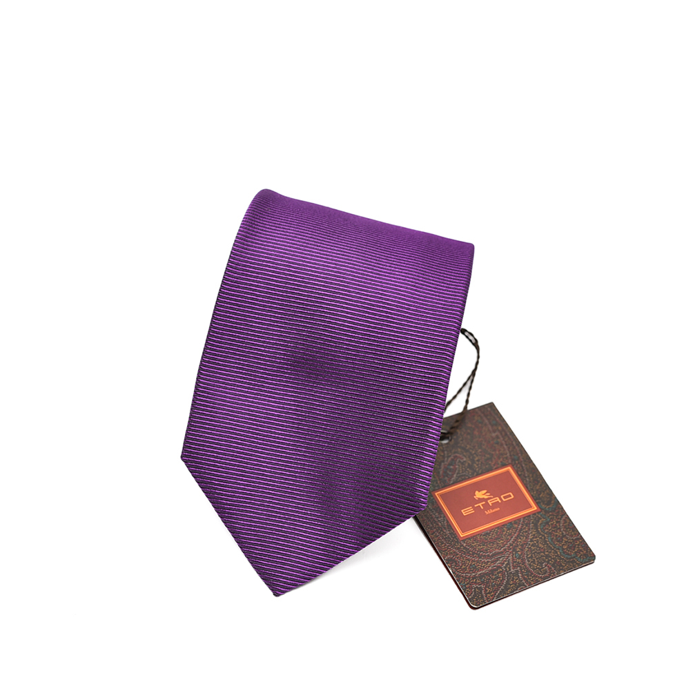 厳選 新入荷 新品 エトロ ETRO ネクタイ オールシーズン メンズ シルク 100% ロゴ ワンポイント パープル 406665拍卖