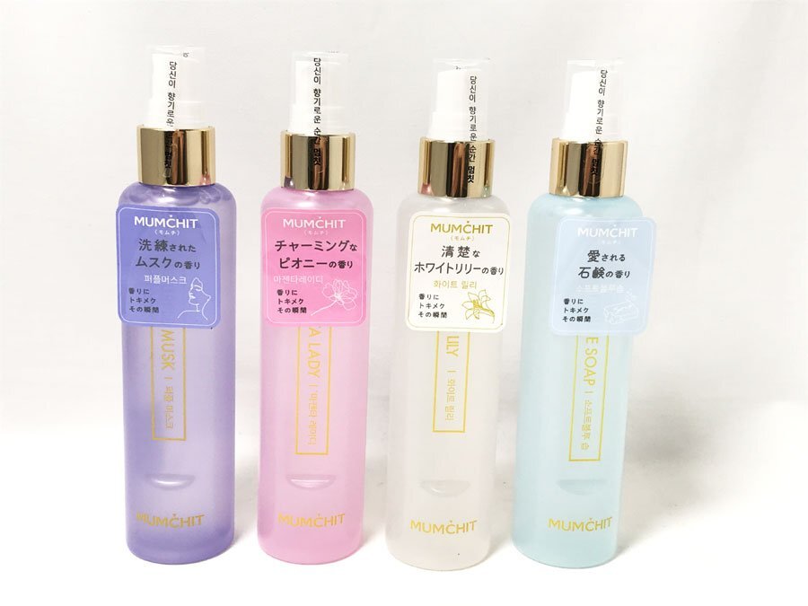 ◆未開封!4点おまとめ FITS MUMCHIT モムチ パフュームヘア&ボディミスト 105ml マゼンタレディ・ホワイトリリー・ソフトブルーソープ他拍卖