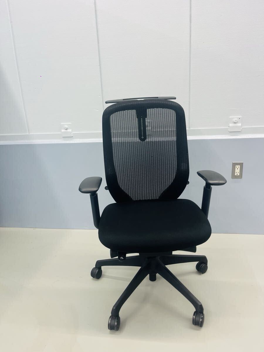 中古 オフィスチェア オカムラ シルフィー ブラック メッシュ ハイバック 可動肘 傷あり拍卖