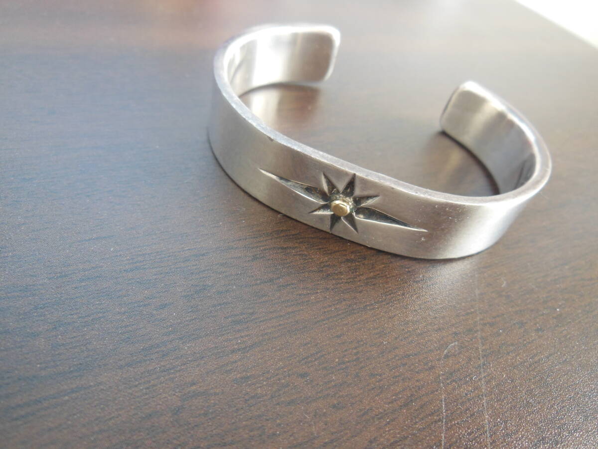 Big Hand ビッグハンド シルバー S925 太陽神 サンシンボル K18 バングル ブレスレット 約45g インディアンジュエリー拍卖