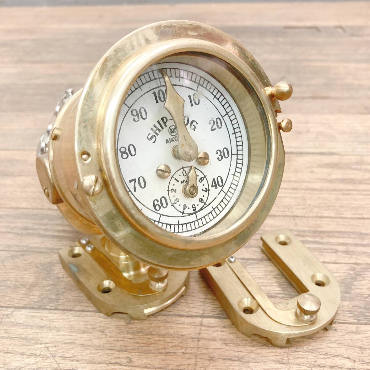 aikoku/シップログ/船速計/真鍮/速度計/測定器/船舶/計器/アンティーク/昭和レトロ/ヴィンテージ/コレクション/ship-log拍卖