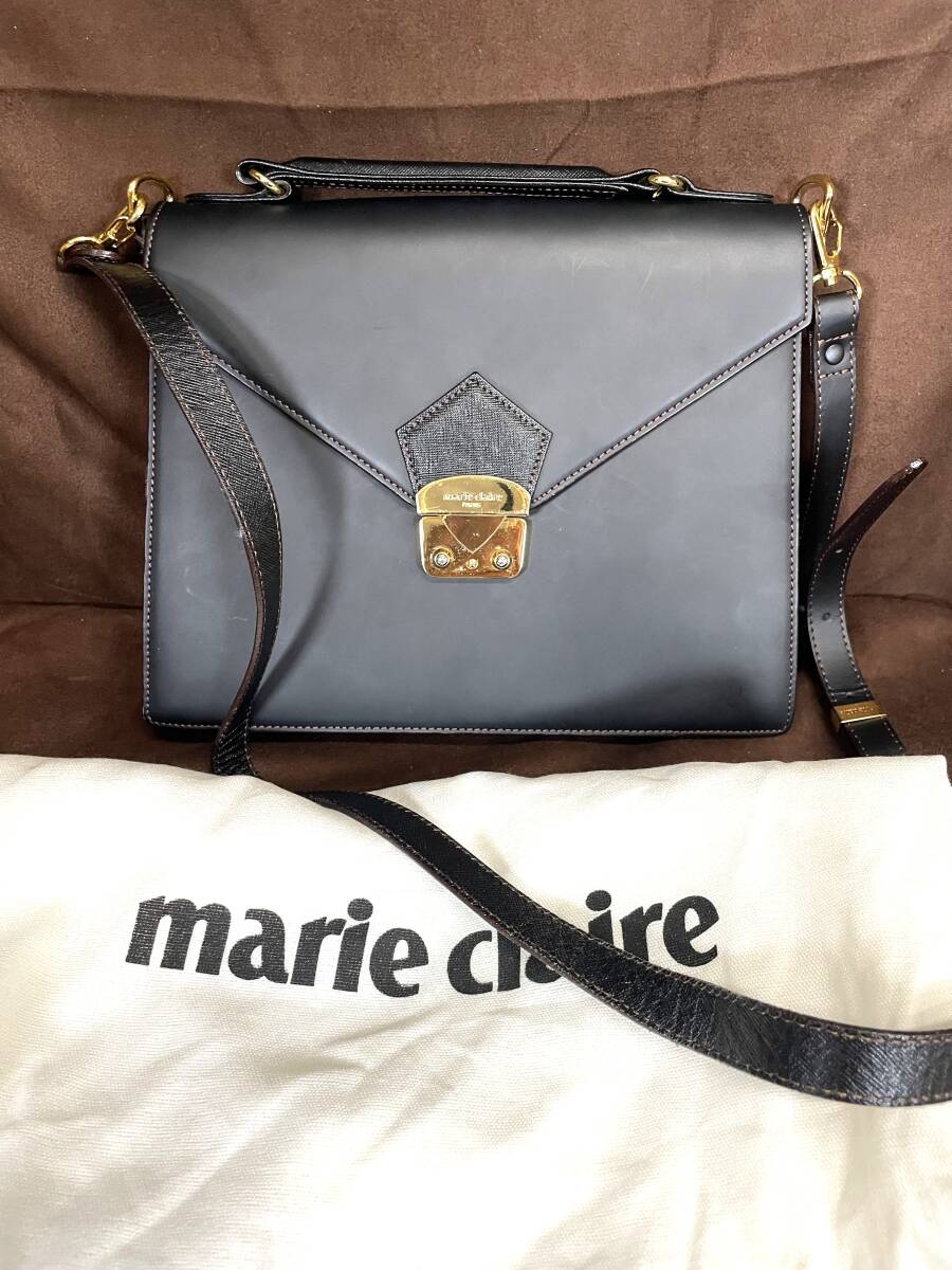 激安2380円新品展示品即決!マリクレール Marie Claire レザーショルダーバッグ 肩掛けバッグ 斜め掛けバッグ 拍卖