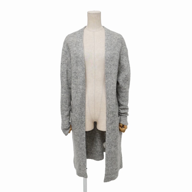 MH8567〇Acne Studios アクネ ストゥディオズ*19MC53 RAYA MOHAIR ロング ニットカーディガン*ボタンレス*ドロップショルダー*XS*グレー拍卖