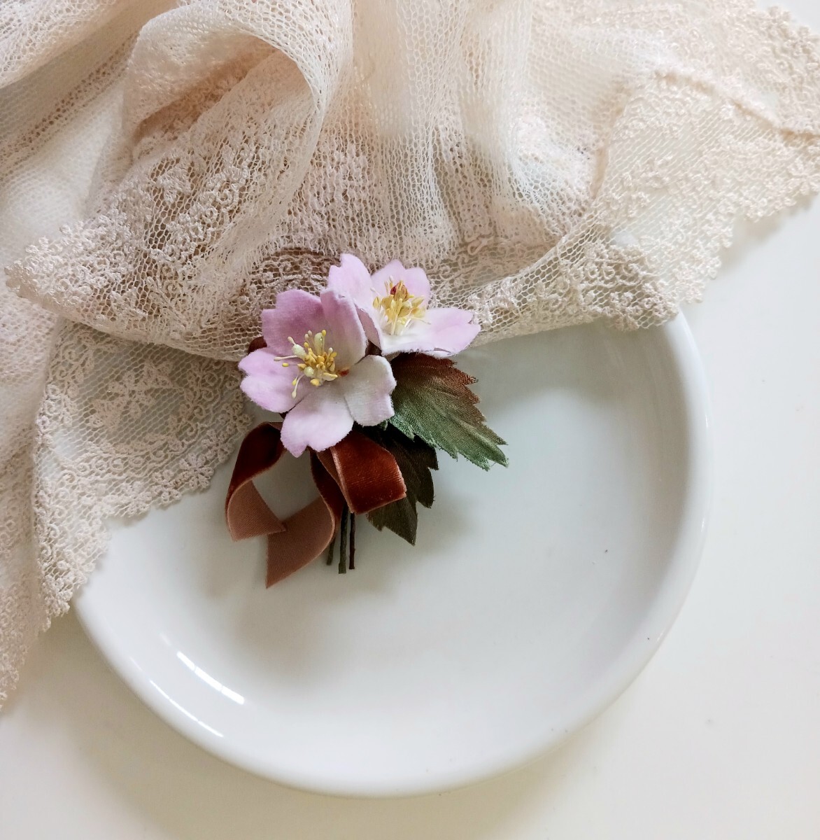 染め布花*桜のコサージュ ハンドメイド 拍卖
