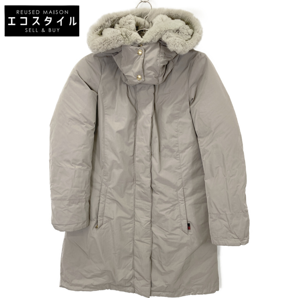 1円 WOOLRICH ウールリッチ WWCPS2861 ×アローズ BOWBRIDGE ラビットファーダウンコート コート XS ベージュ レディース拍卖