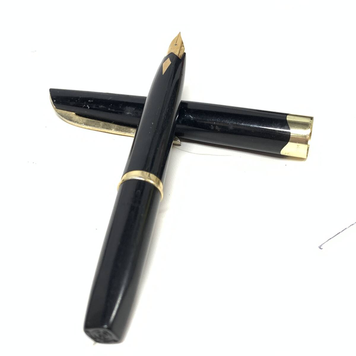 1円~ 6TA32401125 PLATINUM プラチナ 万年筆 ペン先 18K ブラック/ゴールド 筆記未確認 筆記用具 現状品 当時物 コレクション拍卖