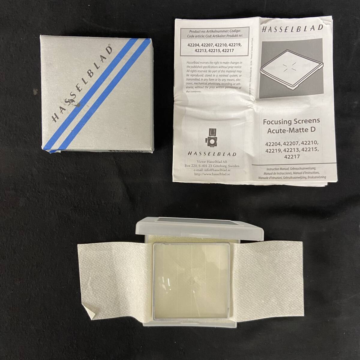 【現状品】HASSELBLAD ハッセルブラッド Focusing Screens Acute-Matte D フォーカシングスクリーンズ 取説 元箱付属拍卖