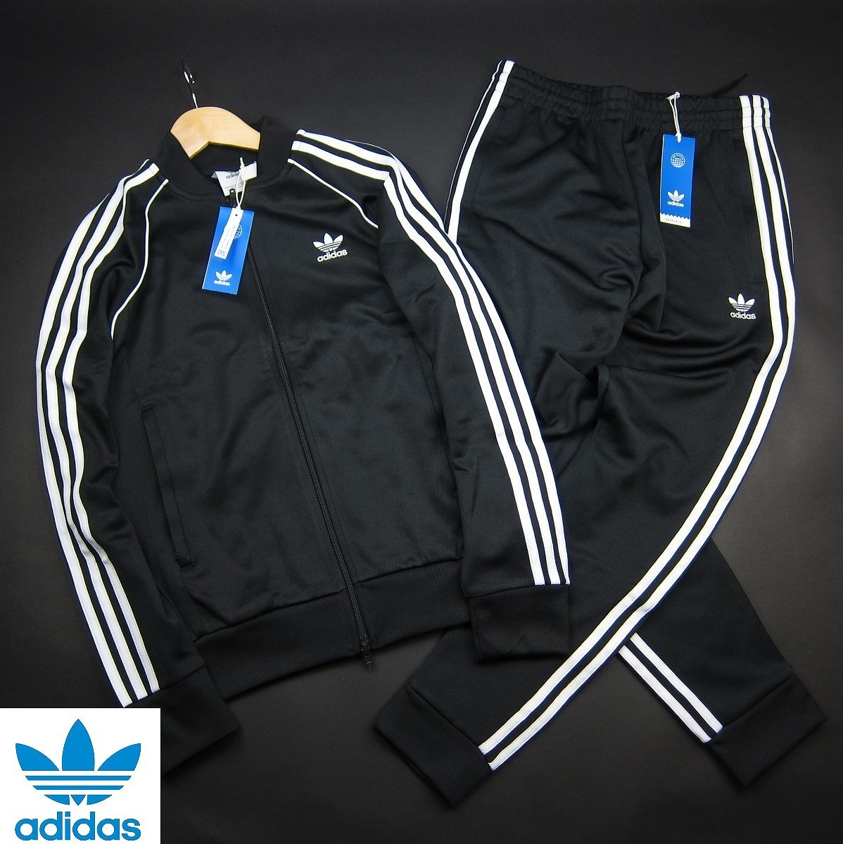 新品 ★ adidas originals アディダス オリジナルス クラシックアディカラー ジャージセットアップ N67・N66/黒/O【XL】拍卖