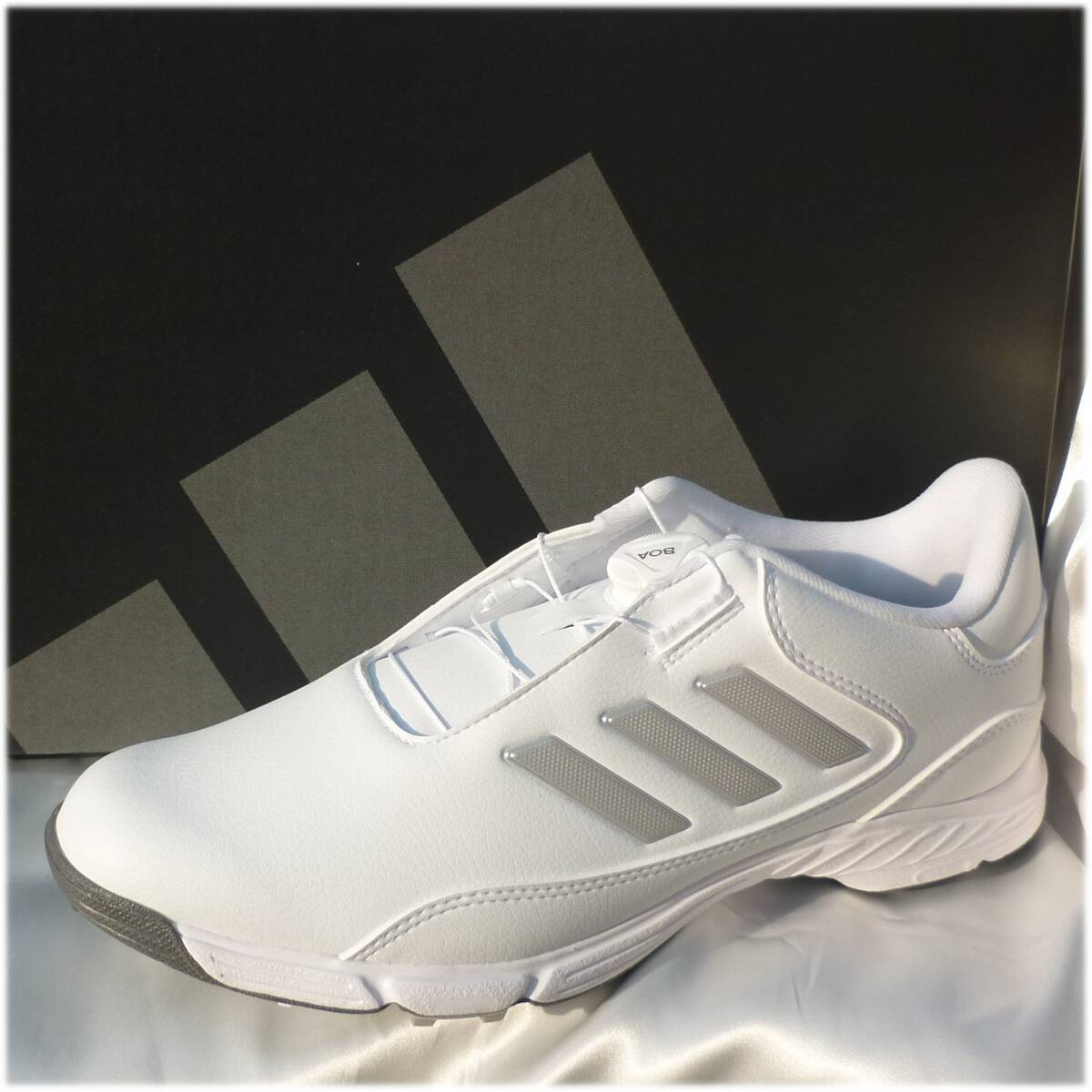 新品◆送料無料◆26cm アディダスゴルフ adidas GOLF 白 ゴルフシューズ LITE MAX BOA24 ダイヤル式 ソフトスパイク シルバーライン拍卖