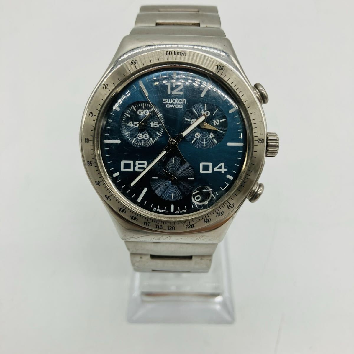 11s104 必見! 中古品 SWATCH スウォッチ IRONY CHRONO アイロニー クロノ クオーツ メンズ 腕時計 電池切れ 拍卖