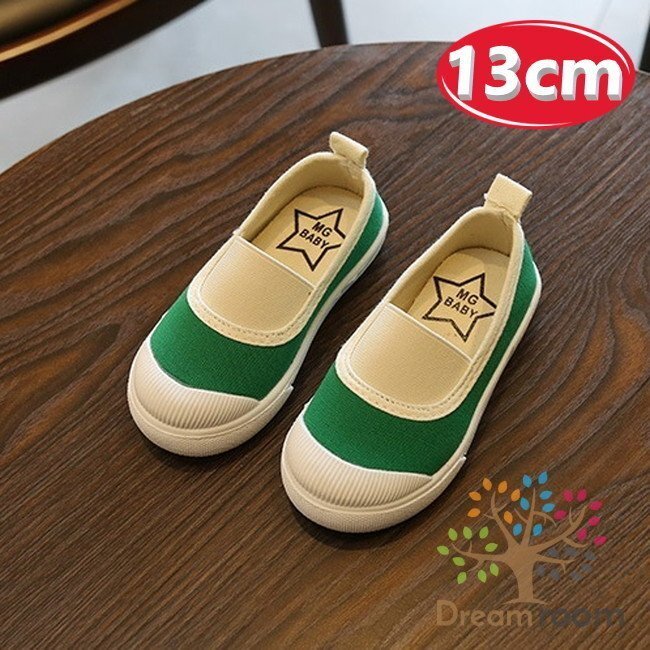 kids 上履きデザイン シンプルシューズ 【グリーン 13cm】靴 子供 ベビー 室内 屋外 兼用 体育館シューズ 運動靴拍卖