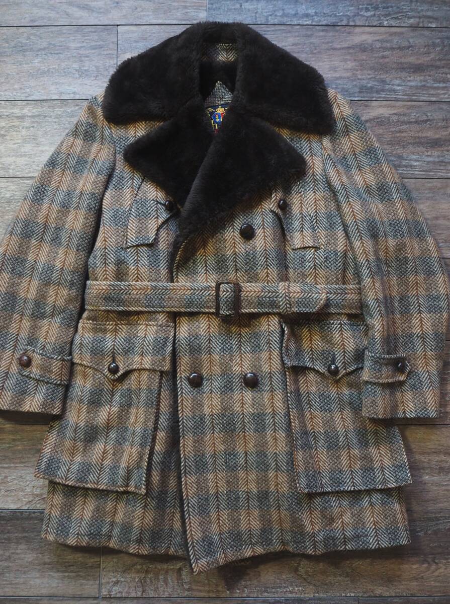 h.i.s.sportswear 70s USA ヘリンボーンウール ダブルブレストコート 38 ジャケット拍卖
