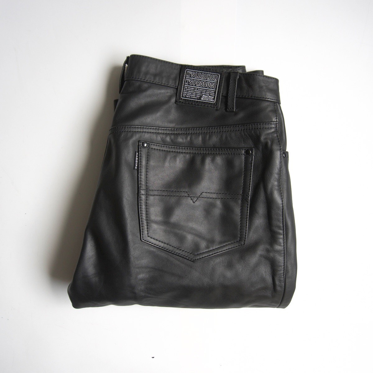 【美品】KADOYA【レザーパンツ】36 ブラック カドヤ バイカー 25120430拍卖