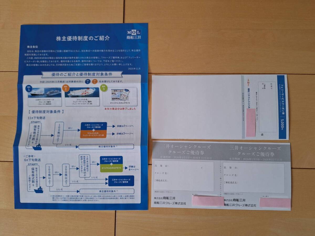 商船三井株主優待 オーシャンクルーズ優待 さんふらわあ5000円割引 送料無料拍卖
