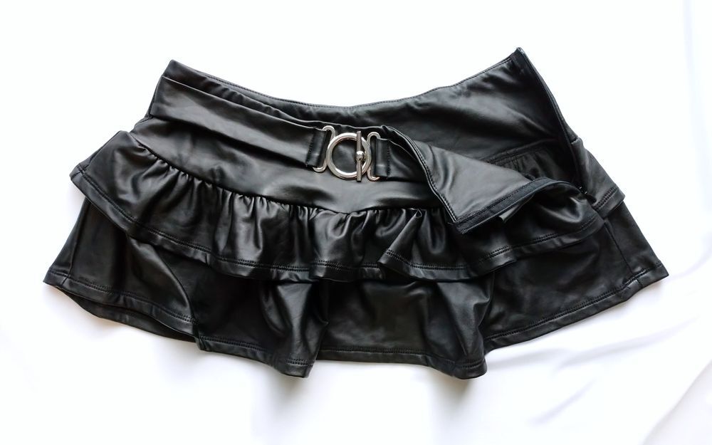 超マイクロミニ スーパーストレッチのフェイクレザーミニスカ Sサイズです拍卖