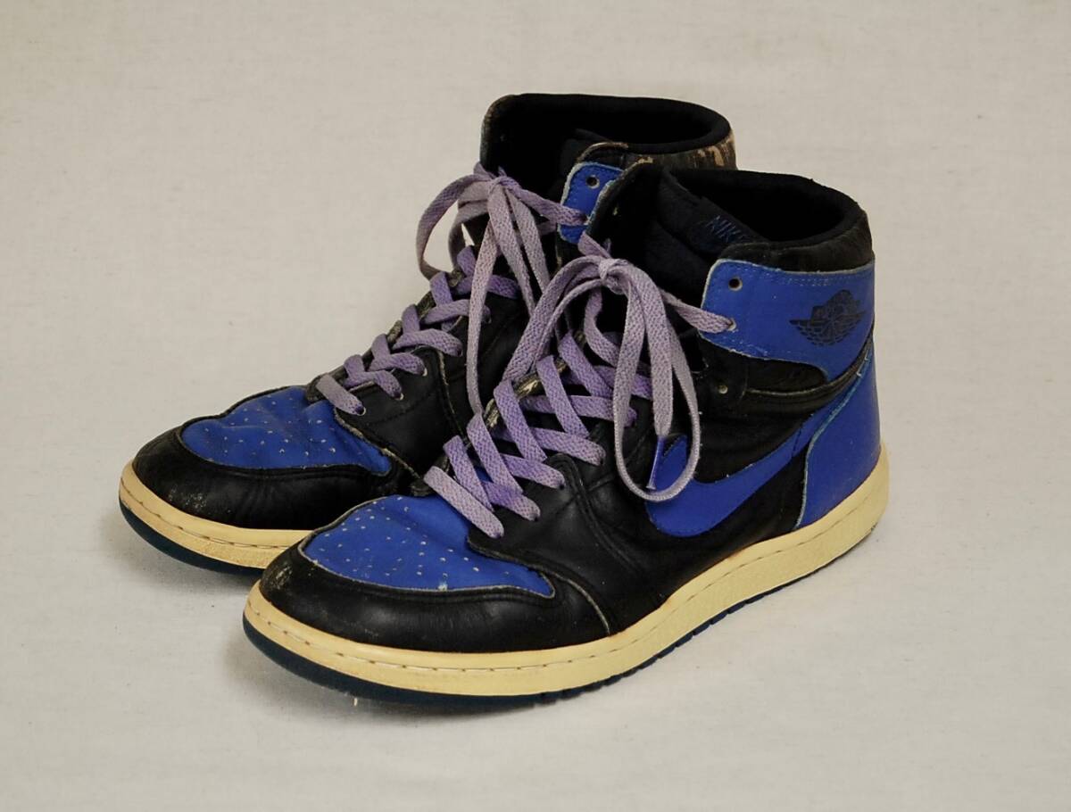 NIKE AIR JORDAN 1 黒X青 85年製 オリジナル US11 851012TH ナイキ エアジョーダン BLACK BLUE 29cm KOREA拍卖