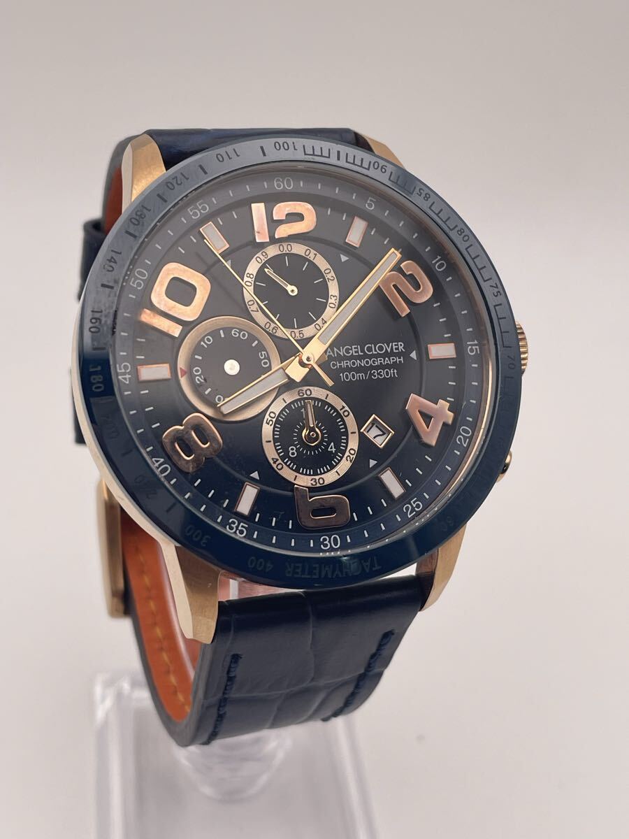 ●【500円スタート】 ANGEL CLOVER クロノグラフ 腕時計 エンジェルクローバー 稼働品 メンズウォッチ拍卖