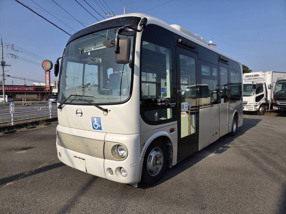 ★H19年9月 日野ポンチョ ICターボ 低床バス エアサス(車高調整式)前後自動スライドドア2ヶ所拍卖