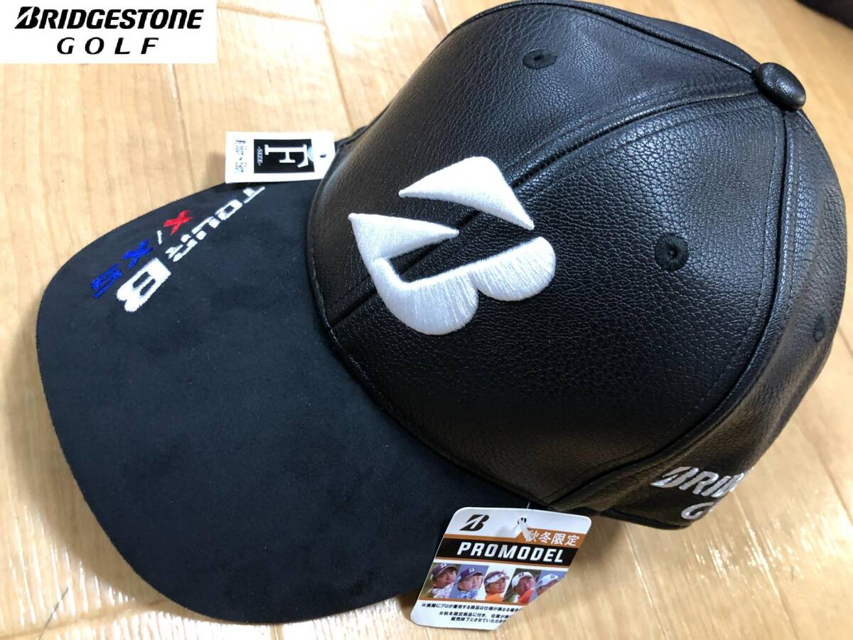 ・スピード発送 新品未使用 BRIDGESTONE GOLF(ブリヂストンゴルフ) 吸収型保温 制電性付き プロモデル皮革キャップ CPWG31(Bk)拍卖