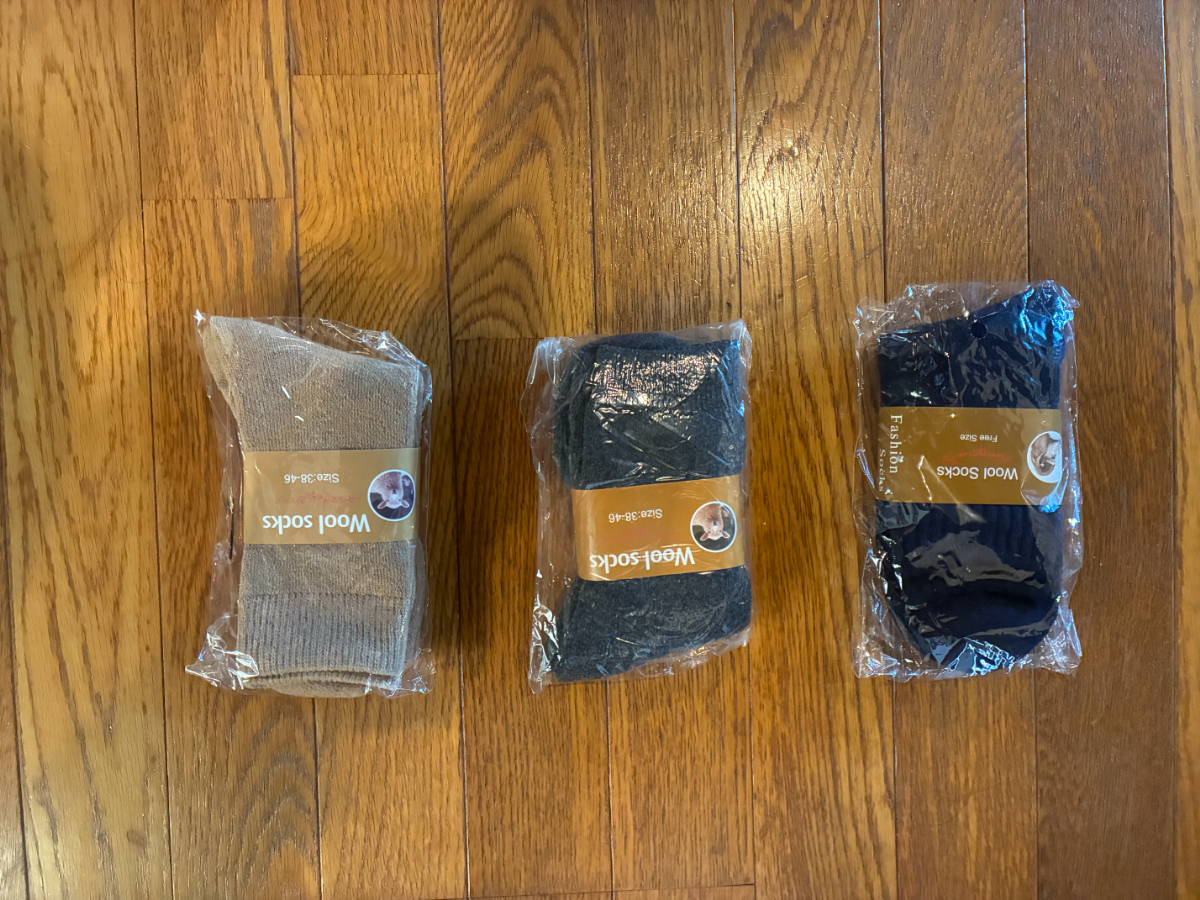 新品A9 ウール70%ソックス 3足SET 裏パイル サイズ24~27cm拍卖