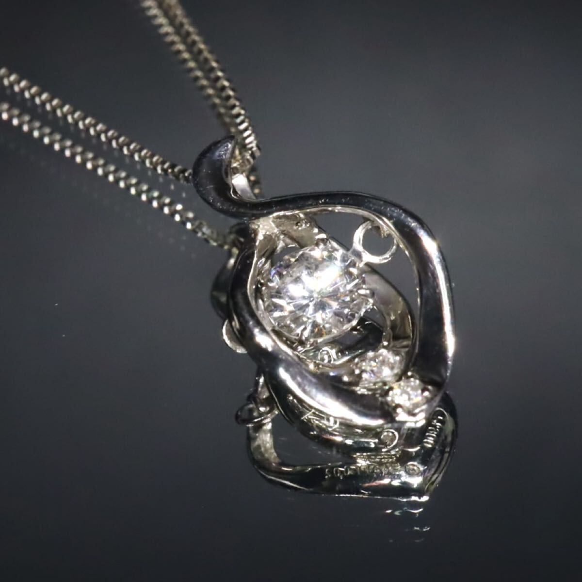 Pt900/Pt850!!0.211/0.02ct!!◆天然ダイヤモンドネックレス◆D 約2.6g 約44.0cm diamond necklace jewelry ジュエリー EB2/EC0 M448拍卖