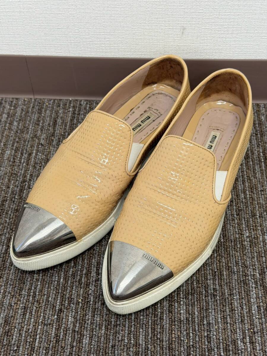 H1108SK【MIU MIU】パンチング/スリッポン/ローカットスニーカー/37/PNK 37 559519 拍卖
